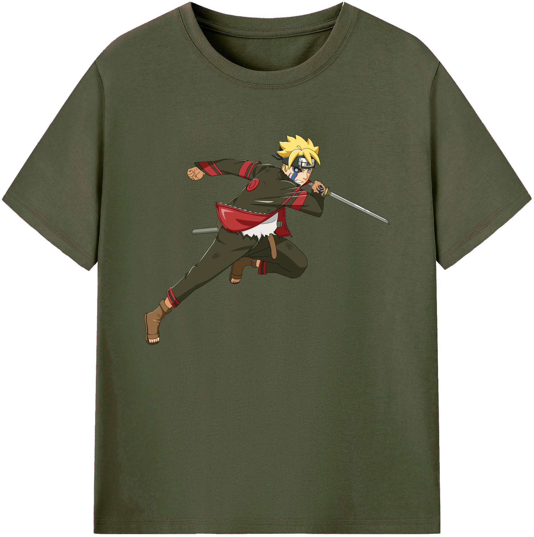 （画像用） NARUTO -ナルト- うずまき ボルト Uzumaki Boruto 綿100％ メンズ半袖Tシャツ｜肌触りやわらか＆通気性
